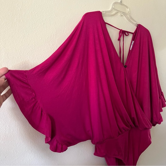 NWT White Birch Ruffled Crossover Body Suit - Picture 2 of 8